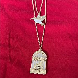 Gold Layered Birdcage Necklace Set